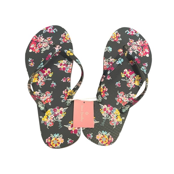 NWT Vera Bradley Floral Flip Flops 7/8 - Picture 1 of 4